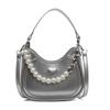 Niche love bag women's bag new fashion pearl handbag texture women's crescent messenger bag