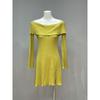 2025 Spring New Arrival Australian Single by Together Fashion off-Shoulder Long Sleeves Knitwear Knitted Dress Female