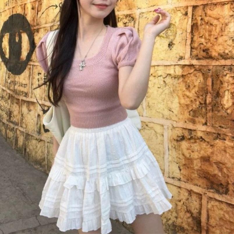 Women's Fluffy A-line Short Ballet Skirt - Sweet Summer Solid Color