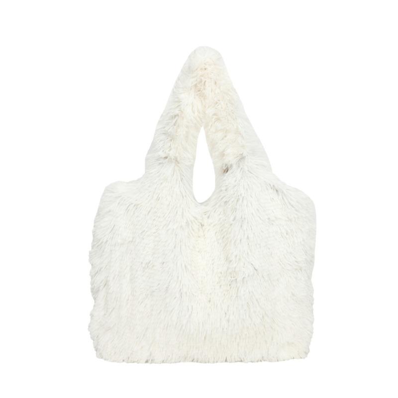 

Plush bag girl solid color portable underarm bag autumn new popular fashion versatile women s bag one size fits all