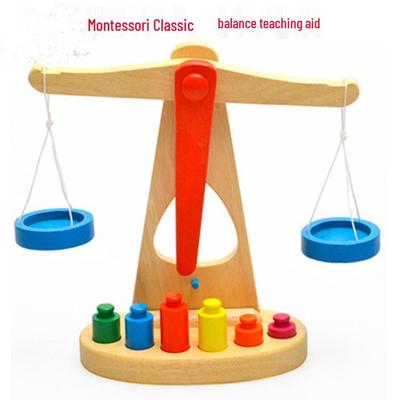 Montessori Holzwaage für Kinder - Pädagogisches Mathe-Entwicklungsspielzeug
