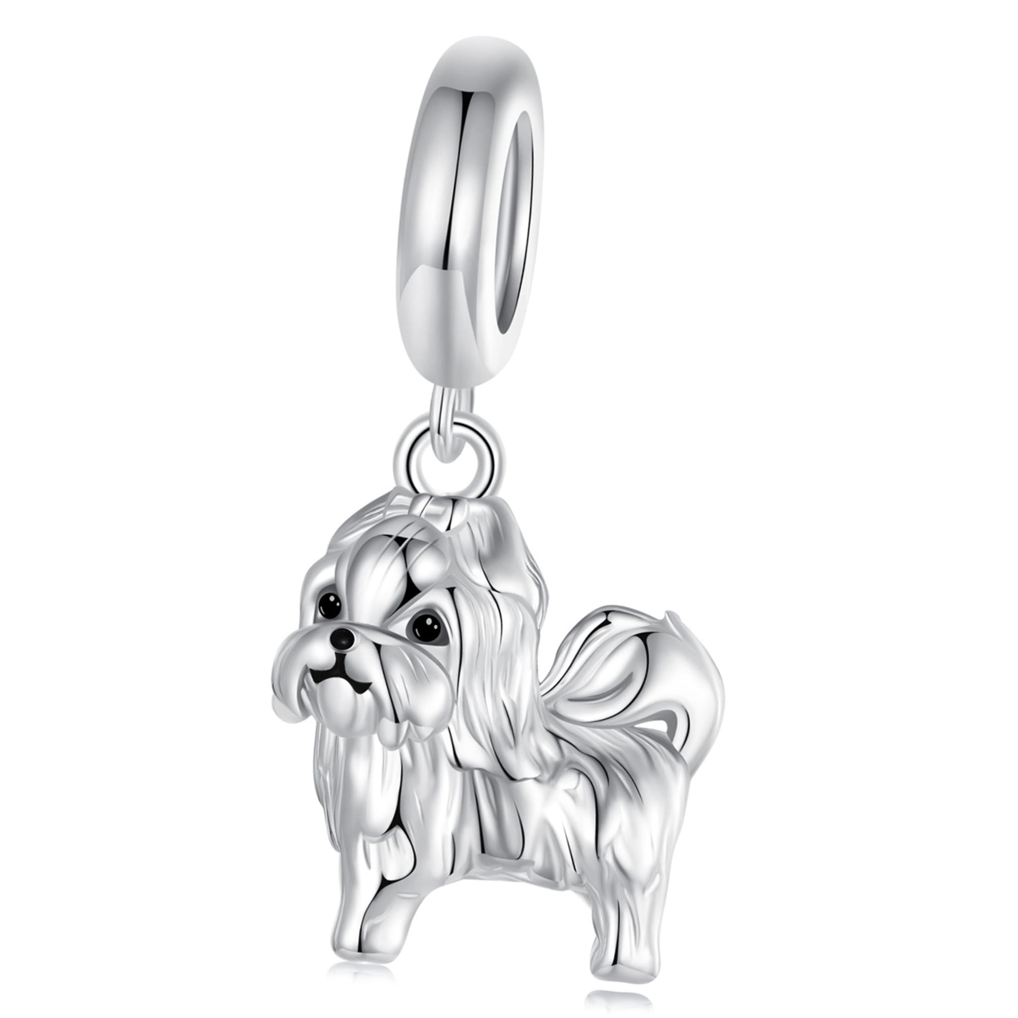 Shih Tzu dog charms silver pendant