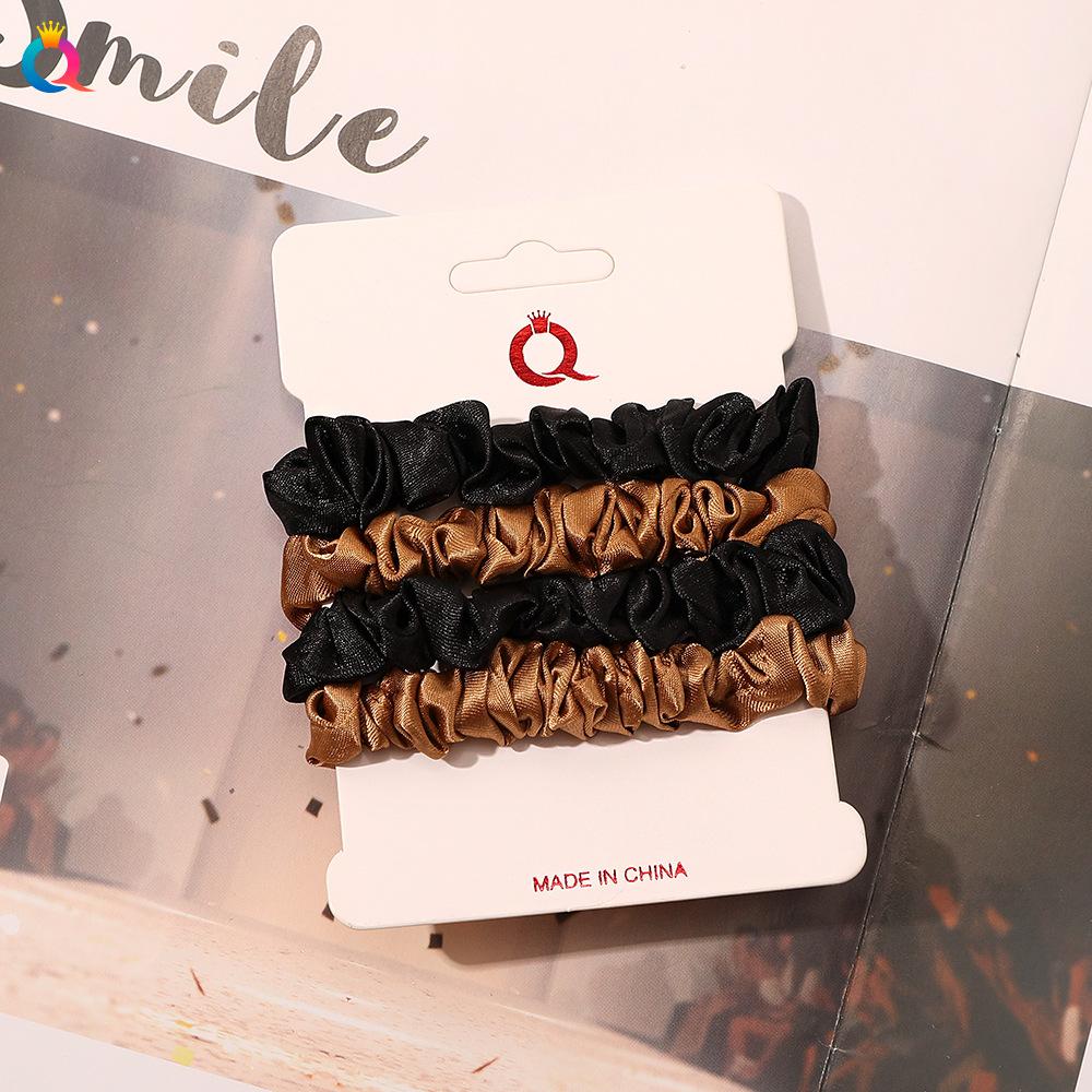 Mode Großer Haargummi Satinband Set Mädchen Einfacher Pferdeschwanz Leder Set Kugel Haarband