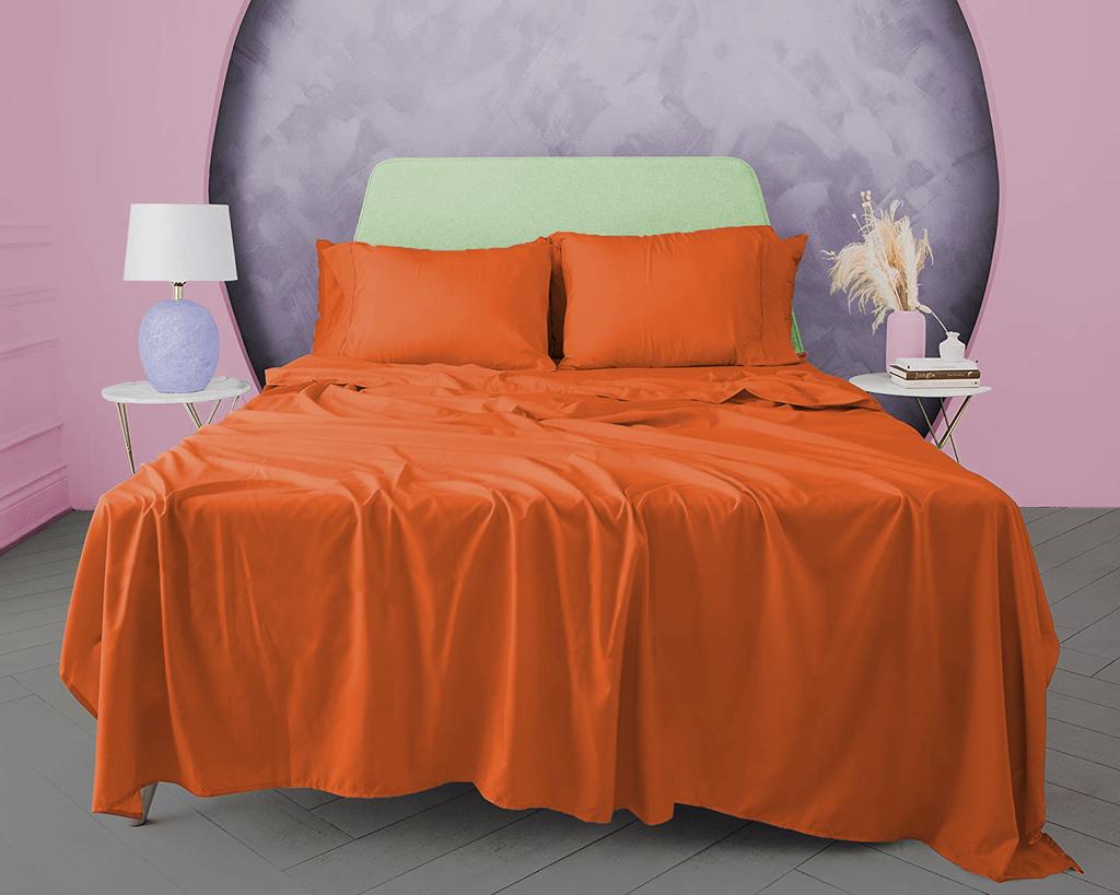 3dílná sada jednobarevných prostěradel ze 100% egyptské bavlny, 600TC - obsahuje 1 prostěradlo a 2 polštáře, různé velikosti a barvy