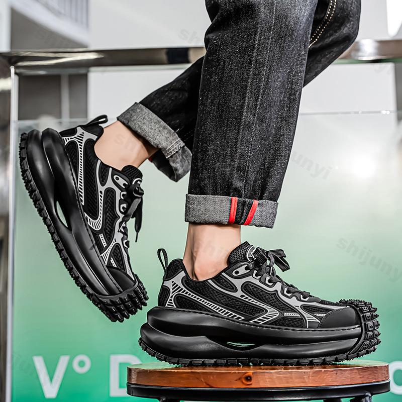 Fashion Men's Sports Casual Shoes 2025 New Thick Soled Height Increasing Fashion Trend Versatile Mesh Breathable Comfortable Sneakers
