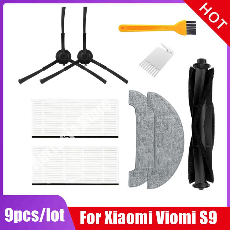 Haupt-Seitenbürste Hepa-Filter Staubbeutel Mopptücher Lappen Zubehör-Set für Xiaomi Viomi S9 Roboter-Staubsauger Ersatzteile