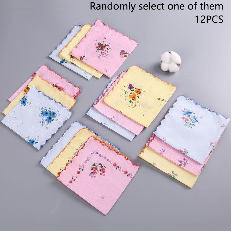 

12 Packs Of Women s Pure Cotton Printed Handkerchiefs, Pure Cotton Handkerchiefs, Wedding Bride Souvenirs, Flap Pocket Pants Sca