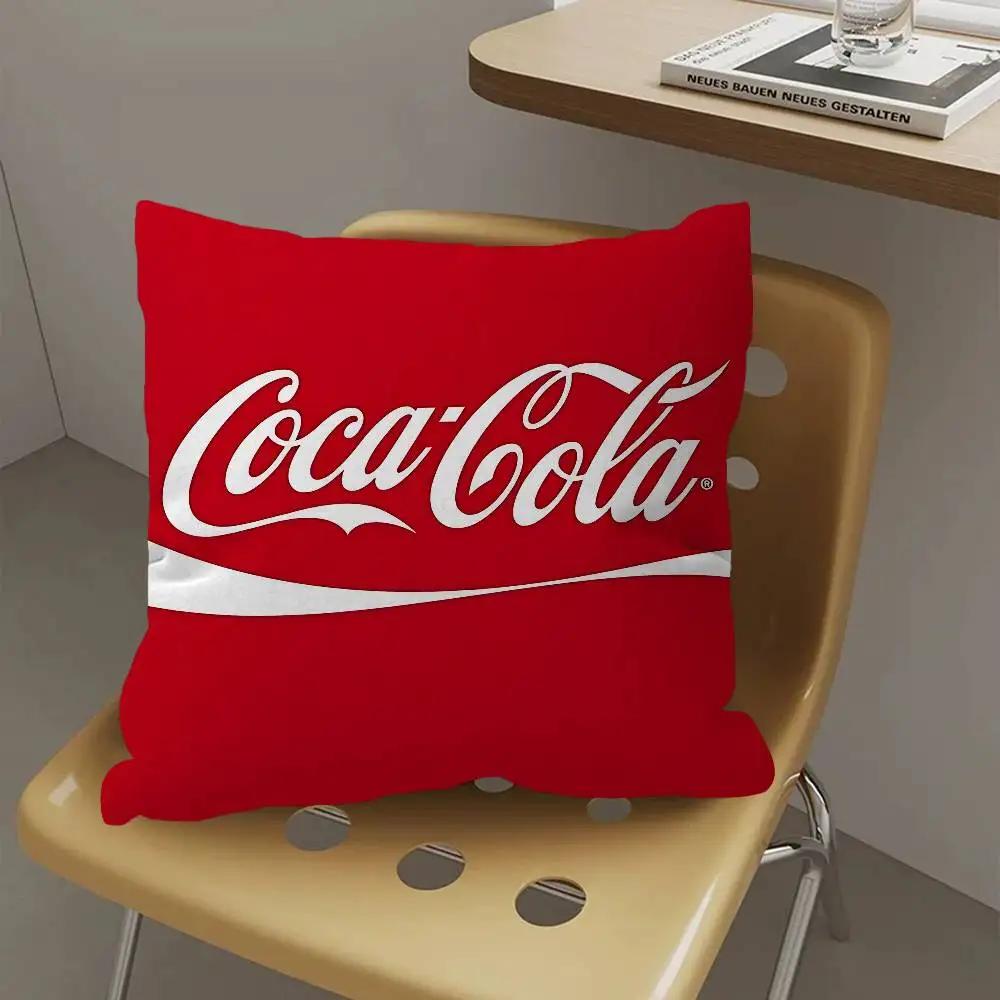 C-Cocas C-cola Vintage Logo Cushion Cover Polyester Sofa Cushions Decorative Throw Pillows Home Decoration Pillowcover