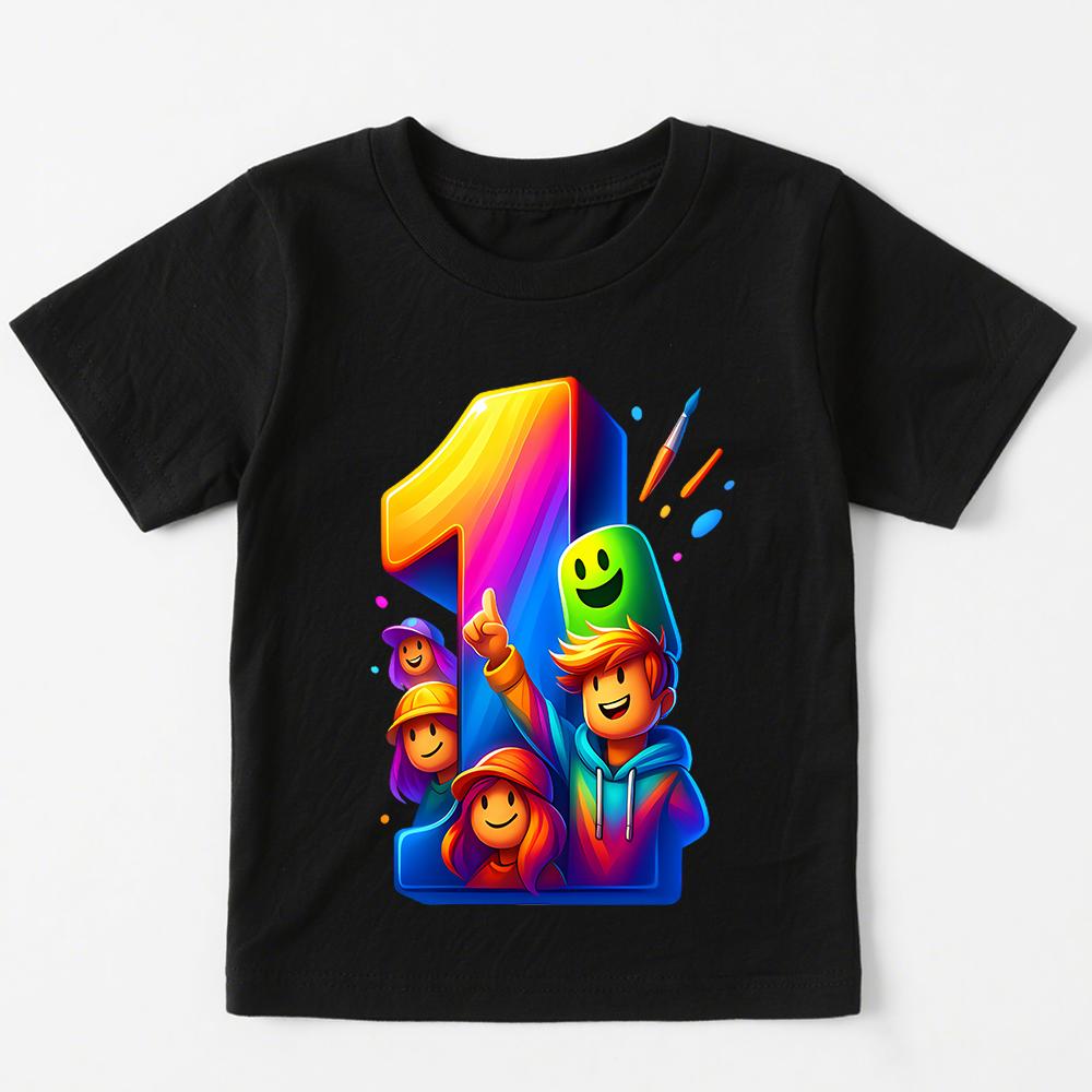 Fashion Roblox Printed T-shirts for Boys and Girls Birthday T-shirt 1 to 9 Years Old Kids T-shirt Casual Short Sleeve Tees Top Children Clothing
