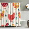 Floral Chicken Print Shower Curtain Waterproof Bathroom Decor Home Decoration Fabric Shower Curtains For Bathtub Modern Design S