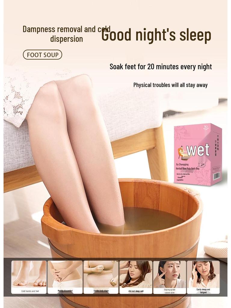 Herbal Mugwort Foot Soak Bag - Instant Dissolving, Sweat-Inducing Foot Bath Liquid