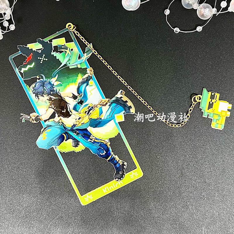 Set Ufficiale Segnalibri Metallici Genshin Impact Skirk Furina Scaramouche Kinich Valessa Supporto Personaggio Arredamento Scrivania Anime Regalo