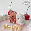 Teddy bear ball magnet doll keychain couple bag keyring