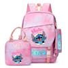 Sac à dos Disney Stitch pour filles d'école primaire Léger Ergonomique Grande Capacité Double Épaule pour Classes 1-6 Bleu
