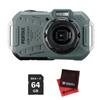 Pentax Digital Camera with SD Card Cleaning Cloth WG-1000 & (3-piece set) (Olive)