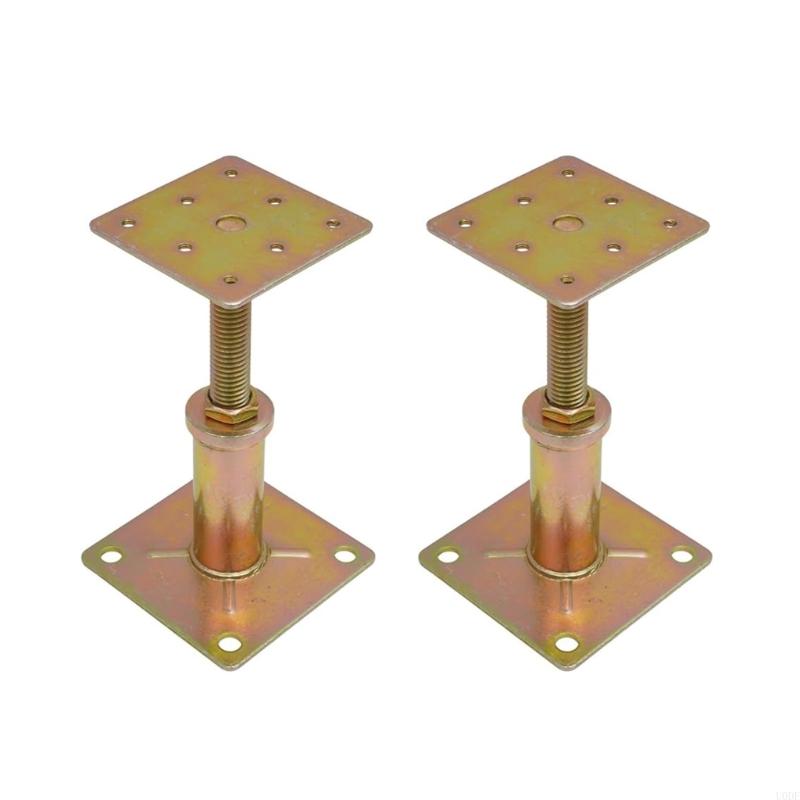   Weatherproof Adjustable Roof Support Brackets Pack of 2 Galvanized Steel Elevated Column Mounts for Structural Stability