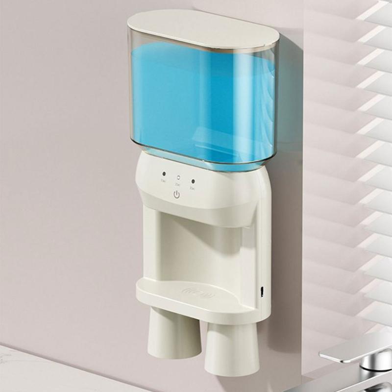 Automatic Mouthwash Dispenser Electric Mouth Rinsing Machine, Wall Hanging 1200mAh Includes Magnetic Cup Holders