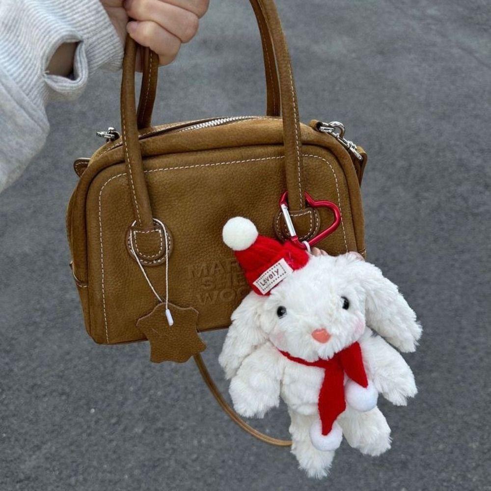 Cute Rabbit Doll Bag Pendant Dress Cartoon Hanging Decoration Bowknot Lop Ears Car Key Ring Gifts