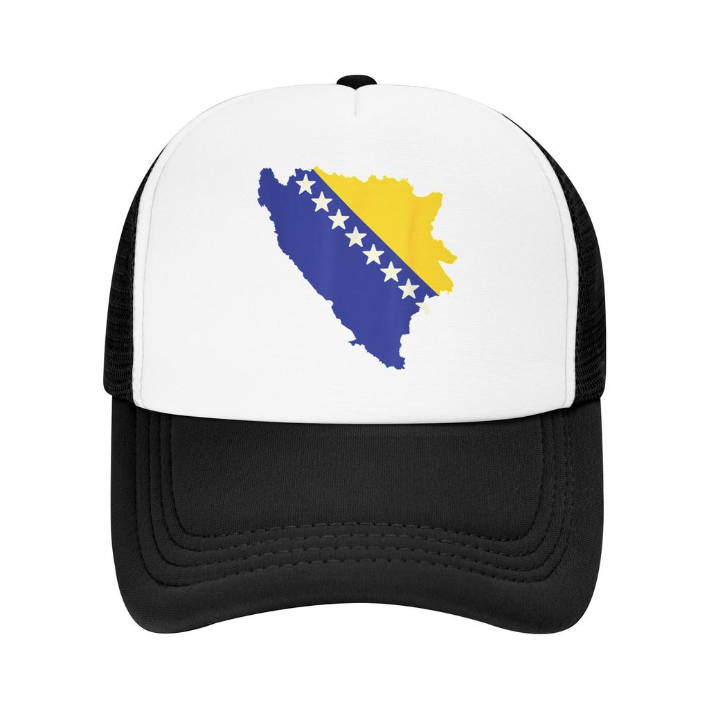 Bosnia and Herzegovina Flag Map Mesh Baseball Cap Adult Casual Trucker Hat Hat Adjustable Summer Trucker Cap
