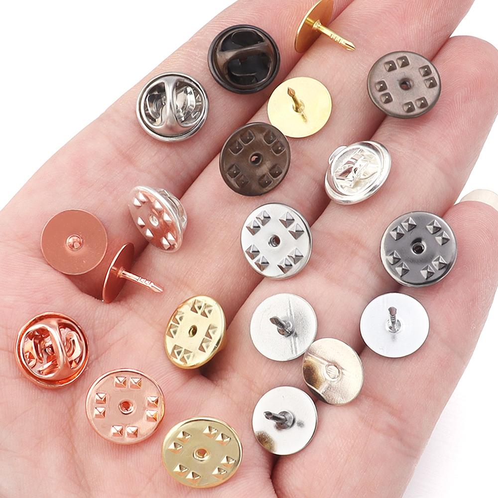 20sets Copper Locking Pin Back Brooch Badge Holder Metal Butterfly Brooch Buckle Badge Cufflinks For DIY Jewelry Making Supplies