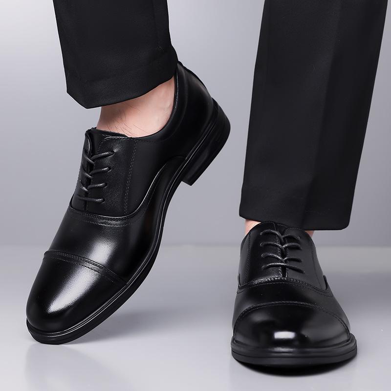 Men's shoes autumn new business dress men's leather shoes men's leather breathable three joint soft sole versatile cowhide shoes