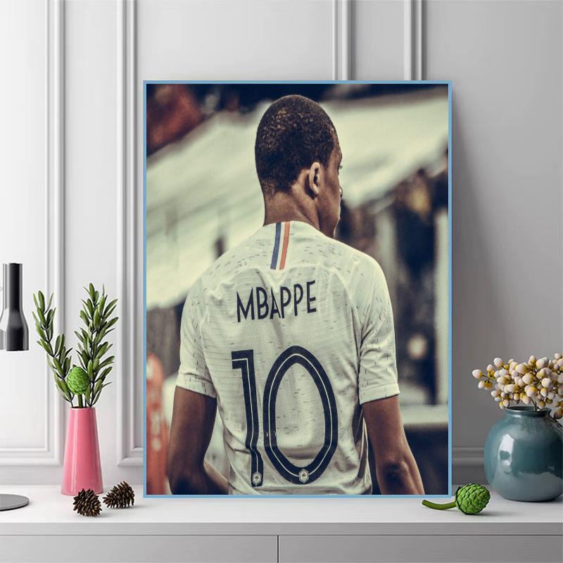 Mbappé Pattern 3pcs 100% Round Full Drill 5D DIY Diamond Painting Embroidery Cross Stitch Rhinestone Décor