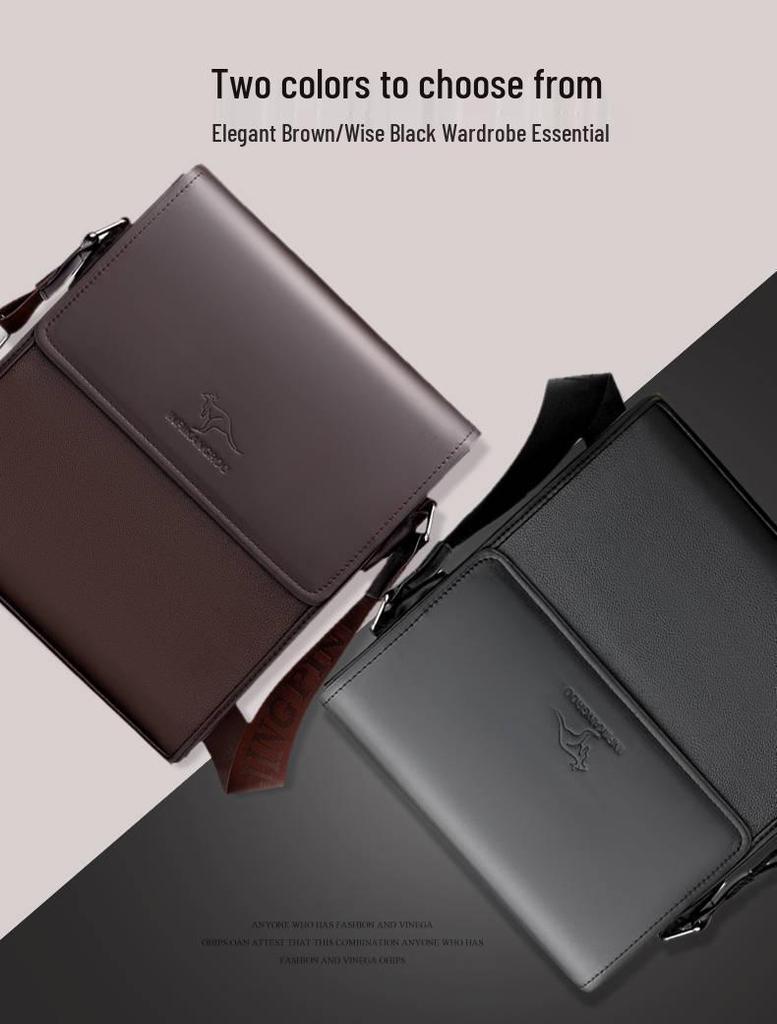 Męska Torba na Ramię z Prawdziwej Skóry - Miękka Torba Listonoszka Biznesowa Pionowy Plecak