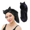 Bowknot Braid Bonnet, Unscented Satin Sleep Cap With Elastic Band And Long Tie For Women - Breathable Night Hair Bonnet