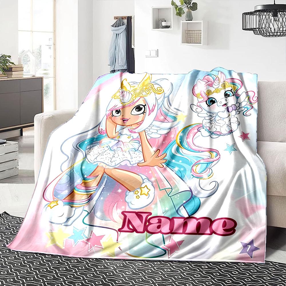 Custom Name Unicorn Fantasy Adventure blanket for Couch & Bed, Plush Cozy Fuzzy Blanket Super Soft & Warm Blankets for Fall and Winter. 0908209
