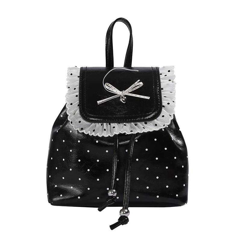 Schoolbag Polka Dot Backpack Bag Women's 1011 Summer New Trendy High-end Small Schoolbag Niche Non-collision Travel Backpack