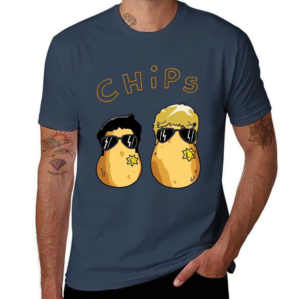 CHiPs TShirt Basic Crew Neck Short Sleeve Top