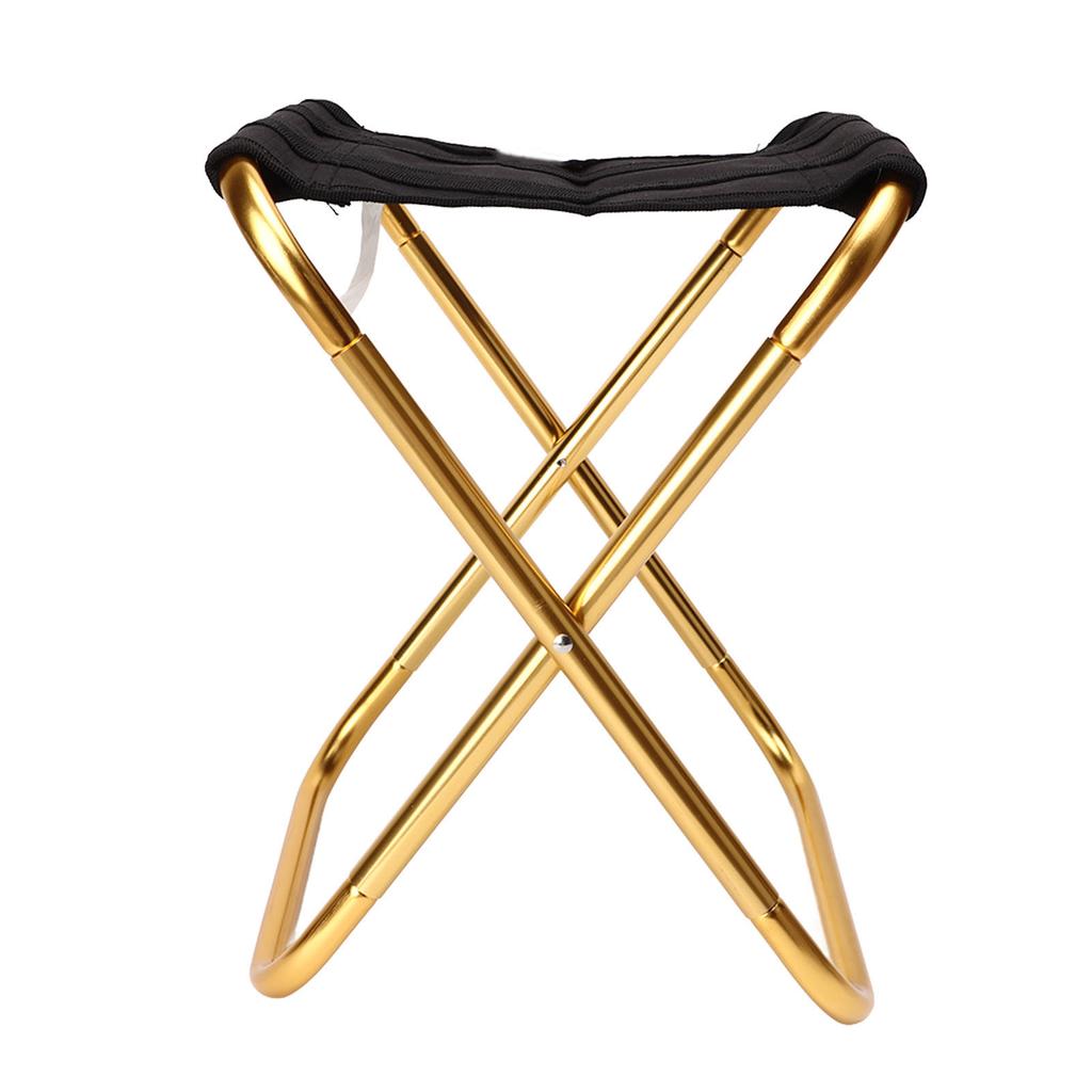 Outdoor Folding Chair Aluminum Alloy Fishing Chair Barbecue Camping Foldable Stool Portable Train Stool Black