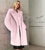 European & American Women's Winter Faux Fur Long Coat with Suit Collar