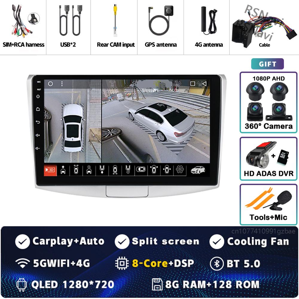 Android 14 Carplay Car Radio For Volkswagen VW Passat B6 B7 B8 CC 2007 - 2021 Multimedia Video Player Navigation GPS Stereo 2Din