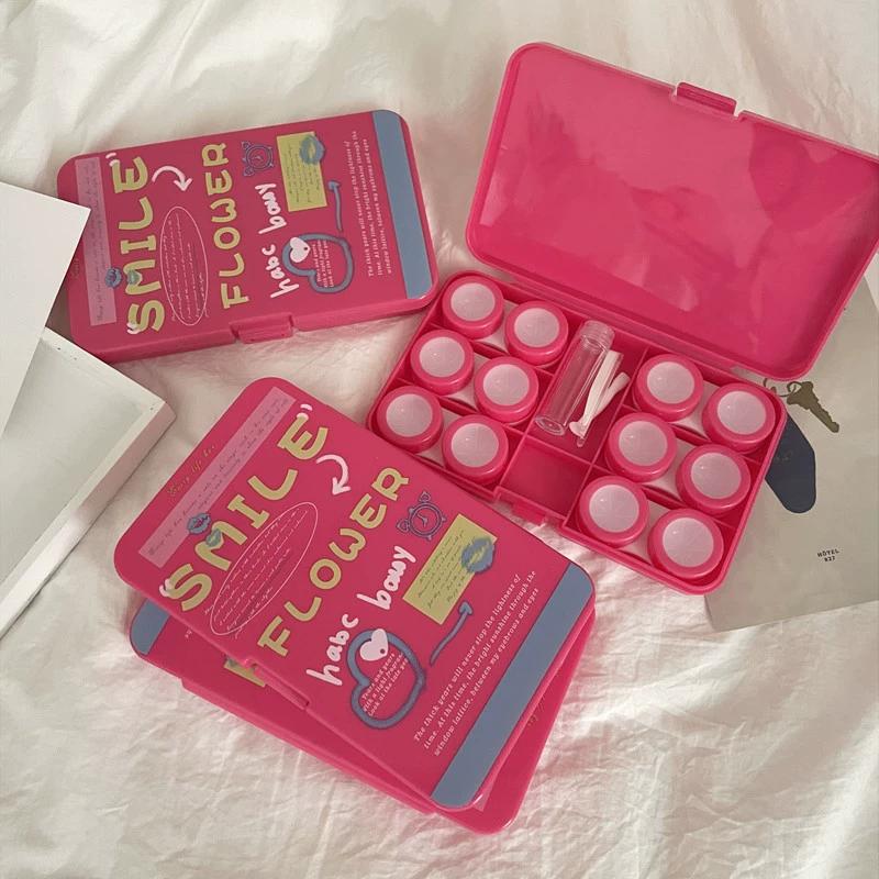 5/6 paia/set grande e solido contenitore per lenti a contatto, custodia per lenti a contatto da viaggio per trucco, bellezza, scatola per pupille, pinzette, bastoncino, contenitore