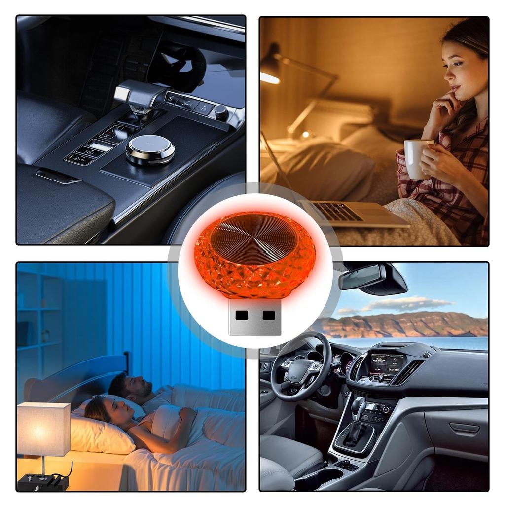 Ketunedi USB LED Car Atmosphere Lamp,Mini USB LED Colorful Car Atmosphere Light | RGB