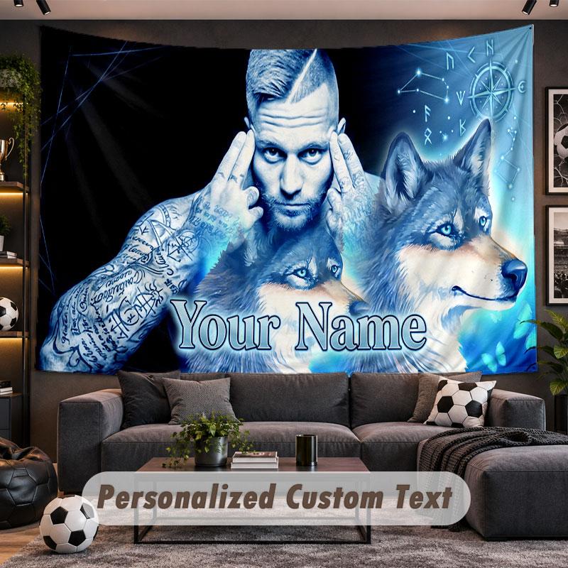 Wall Hanging Tapestry Custom NameKontra K Pattern Personalized Printed Fabric Wall Decor