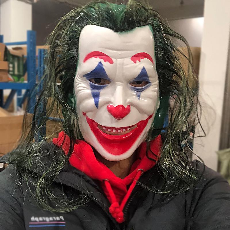 Cosplay DC Joker Headgear Mask Smilling Full Face Head Cover Luminous LED Glow Mask For Dark Night