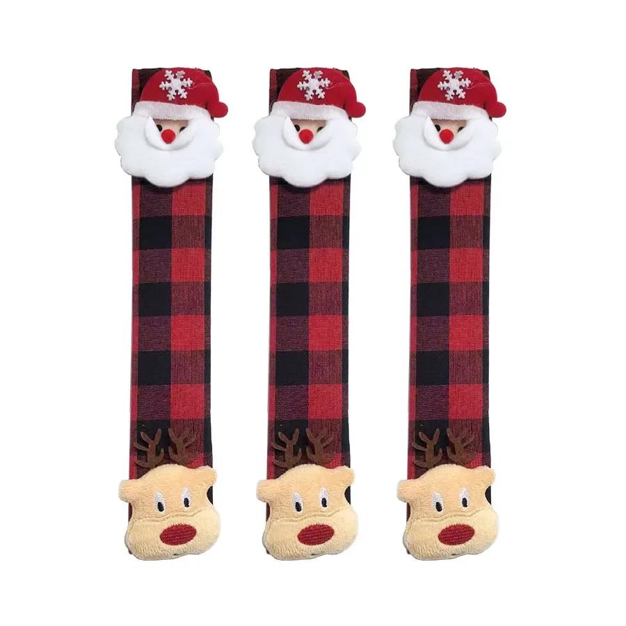 3D Design Covers Christmas Handle Covers Easy To Clean Multiple Sizes Available Santa Claus Design For Refrigerators