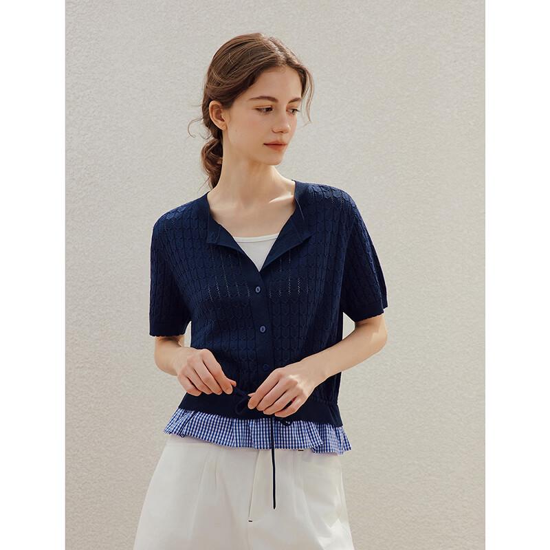 INMAN Women's Ice Silk College Style Knit Cardigan