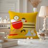 Food Illustration Cushion Cover Anti-dustmite Pillowcase Invisible Zipper Silky Short Plush Sofa Cushion Cover