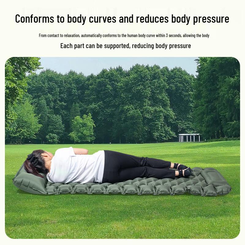 Outdoor Inflatable Camping Mattress with Foot Pump