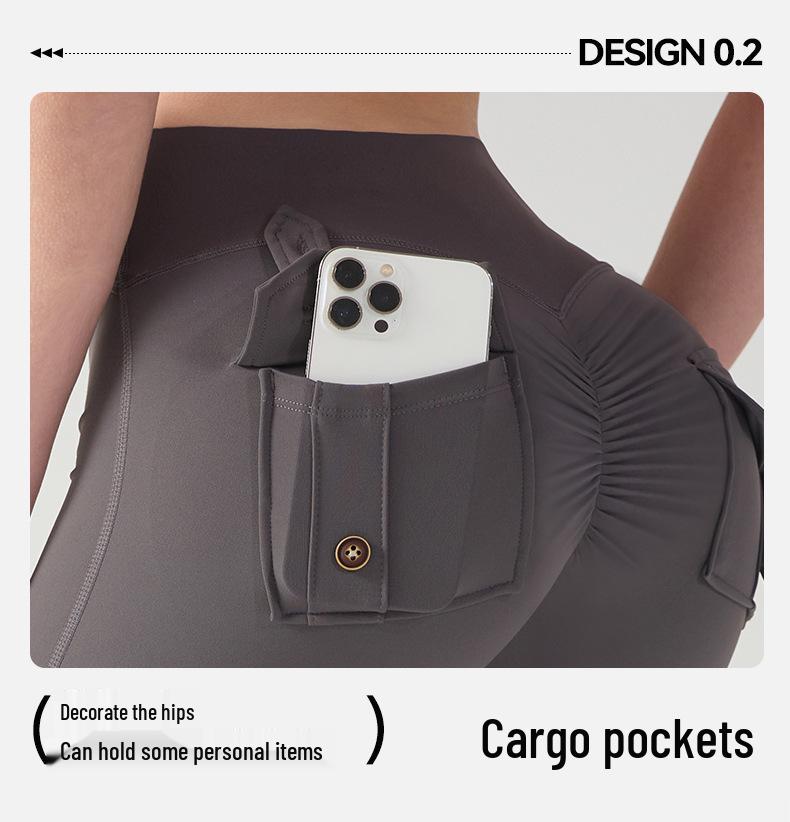 Hoge Taille Afslankende Yoga Cargo Shorts: Sneldrogende, Heupliftende, Hoge Elasticiteit Fitnesskleding