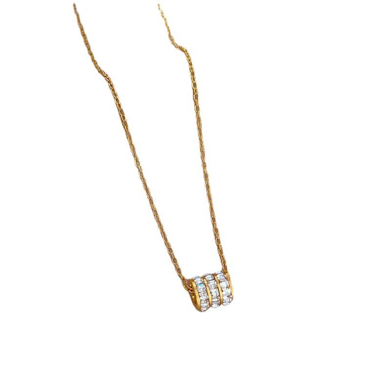 Colar de Ouro Real Estilo Minimalista Forno Cintura Pequena Corrente Feminina para Clavícula Com Joias