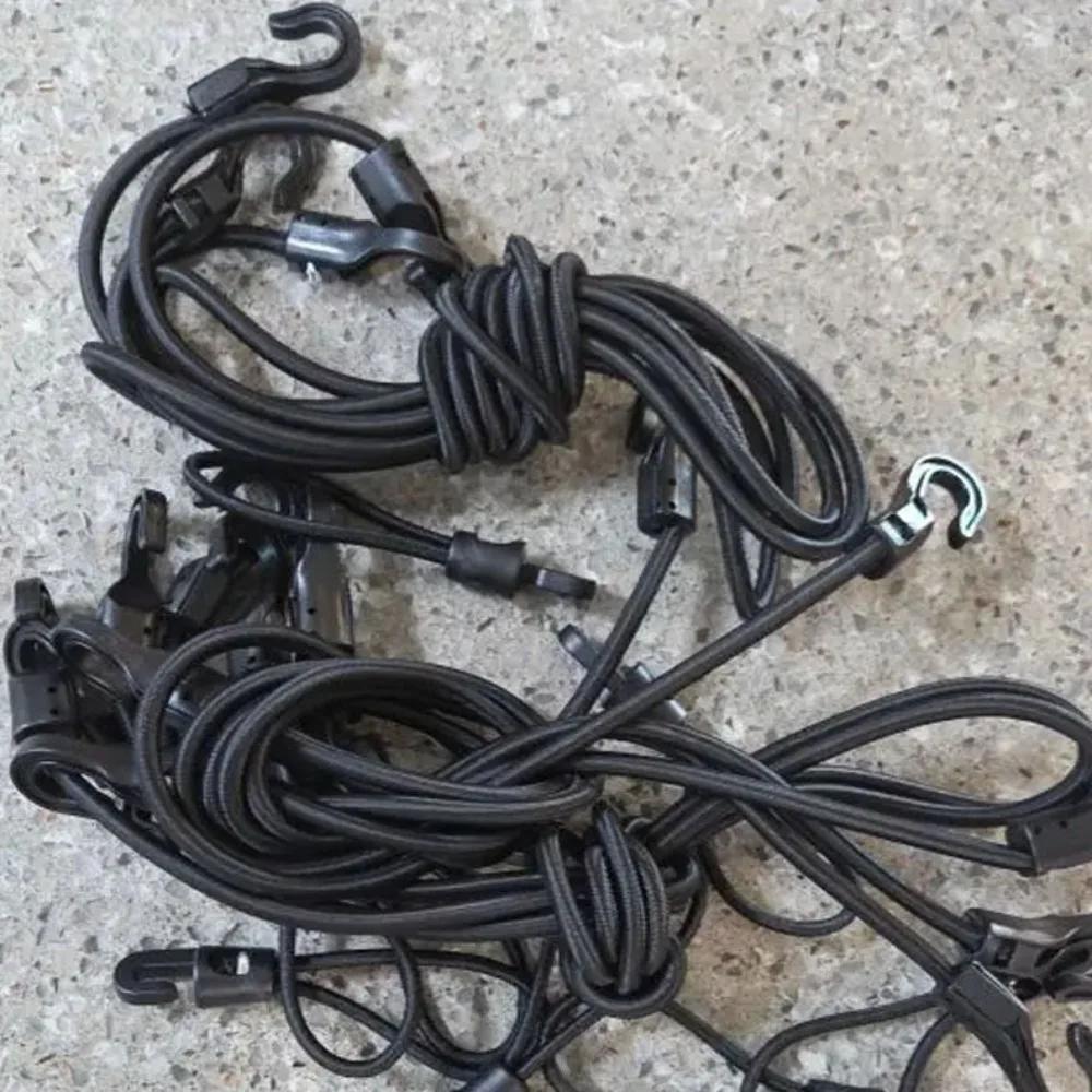 Multifunctional Elastic Rubber Luggage Strap with Hook for Hand-Pulled Cart Camping Tow Strap Adjustable Tie Down Bungee Cord