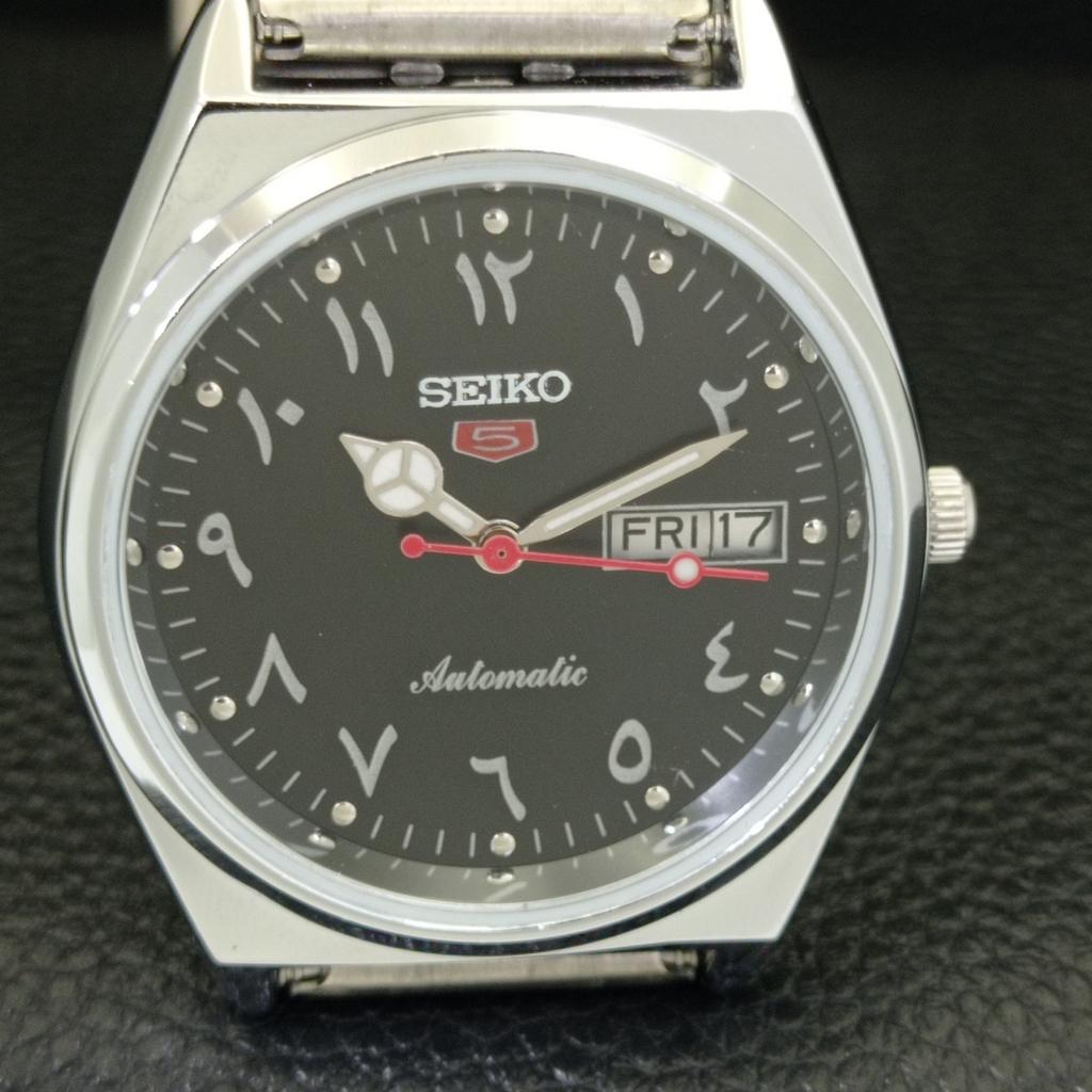 JAPAN VINTAGE REFURBISHED SEIKO 5 AUTOMATIC 6309A MENS BLACK WATCH A441349-5 Sk-a441349