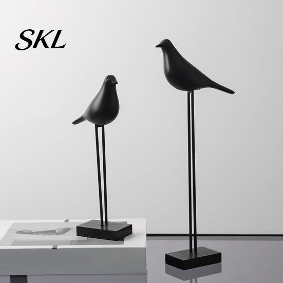 Anspruchsvolle Nachttisch-Ornamente Schwarz-Weiß Vogel-Figur, Minimalistische Moderne Kunst-Skulptur für TV Nordischer Stil Dekorationsfiguren Schrank