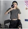 Women's Crew Neck Short Sleeve Crop T-Shirt Slim Fit Candy Color Solid Polyester Cropped Top Multi Color Y2K Summer Casual Tee
