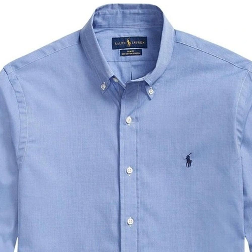 Polo Ralph Lauren Jednolite logo Polo Koszula z długim rękawem Męskie koszule Niebieski MNPOWOV16822602-400