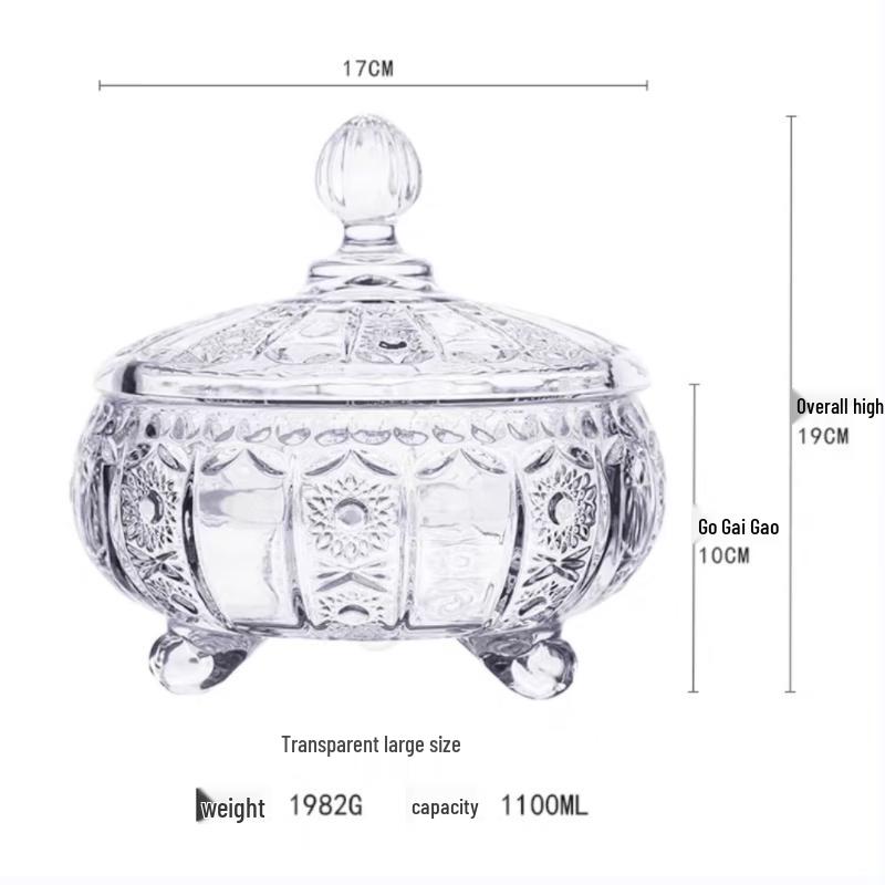 Qianxing Retro Glass Footed Storage Jar